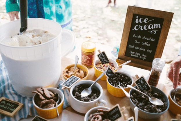 backyard ice cream party table