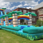 tropical slip and slide water slide rental with pool rental