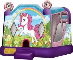 unicorn inflatable bounce house slide combo