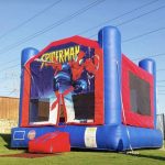 Spiderman bounce house rental on grass Texas