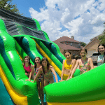 kids on the palm surf water slide in dallas, tx